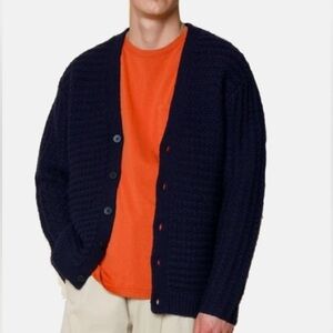 FOLK Signal Cardigan Button Front Preppy Quiet Luxury Classic Academia Men’s M